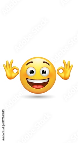 Happy Emoji with Okay Hand Gestures.