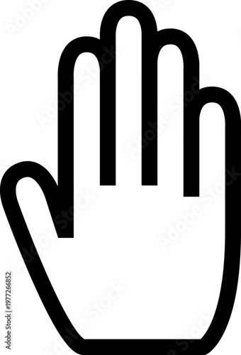 Hand gesture stopping or prohibiting interaction icon