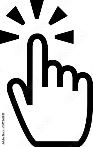 Hand cursor icon showing finger tapping click action