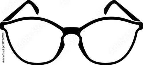 Black eyeglasses frame silhouette for vision concept