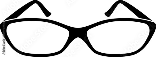 Black eyeglasses icon representing vision and smart style