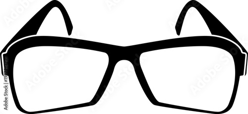Eyeglasses silhouette representing vision and intelligence studying concept