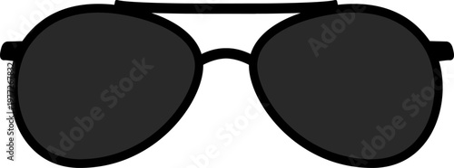 Black aviator sunglasses vector illustration isolated on white