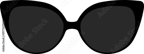 Black cat eye sunglasses on white background