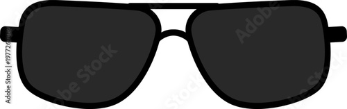 Black aviator sunglasses keeping eyes protected from sun