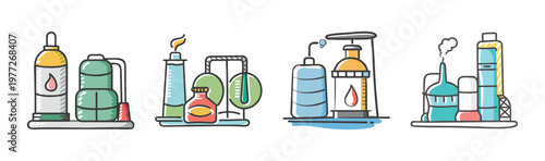 Petrochemical industry icon representing chemical processing and industrial manufacturing