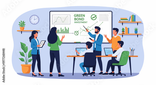 Team Discussing Green Energy Project Plan.