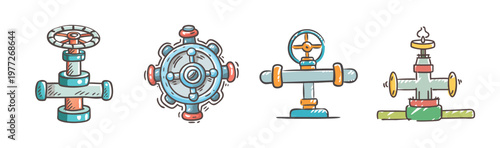Wellhead icon, oil and gas extraction point and energy production concept