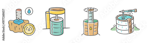 Well logging icon representing subsurface geological data and exploration.