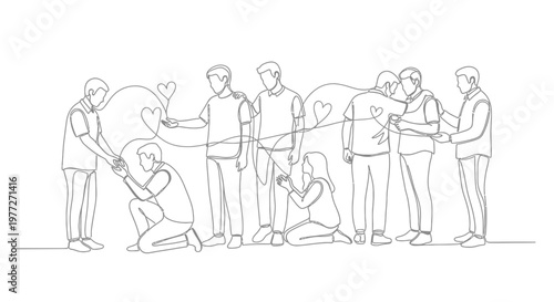 Diverse group of people standing together.