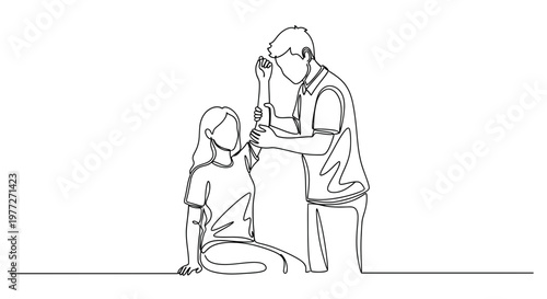 Dentist examining a young girl.