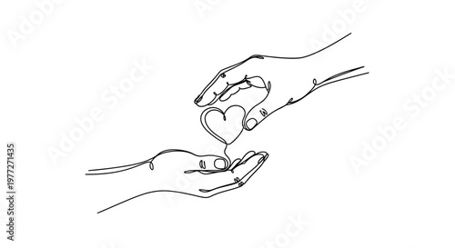 Hands holding a heart symbol.