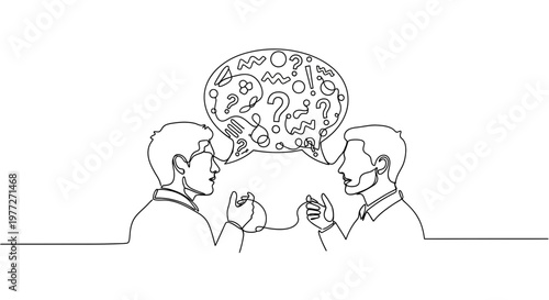 Two businessmen discussing a question.