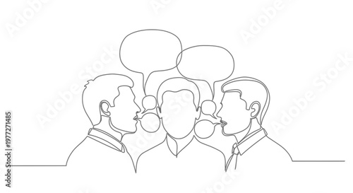 Group of people talking together.