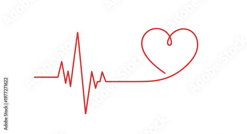 Red Heartbeat Line Medical Symbol.