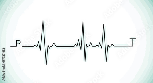 ECG Heartbeat Electrocardiogram Medical Chart.