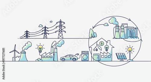 Eco Friendly Sustainable Energy Solutions Concept.