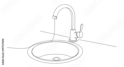 A kitchen sink with faucet.