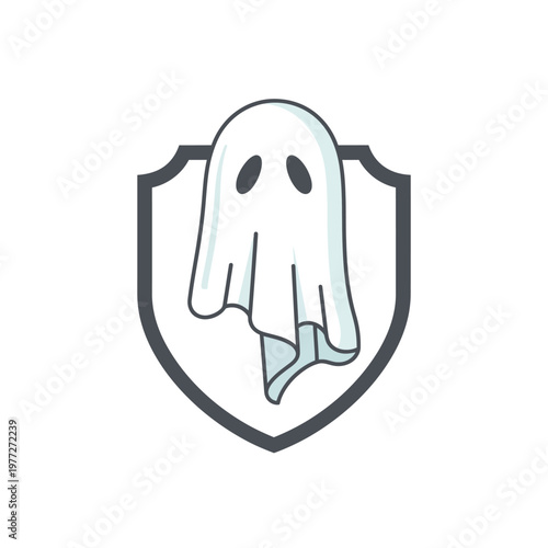 Ghost Shield Icon - Privacy and Security Concept