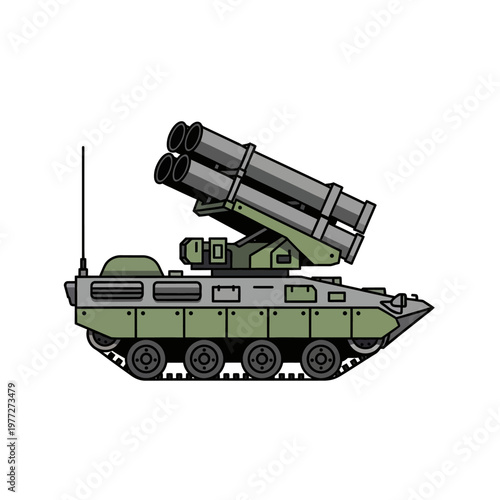 Modern Rocket Launcher Vehicle Illustration