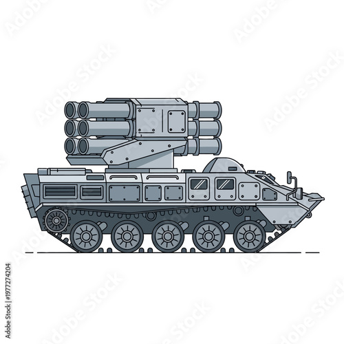 Armored Rocket Launcher Vehicle, Military Combat Machine, Artillery System