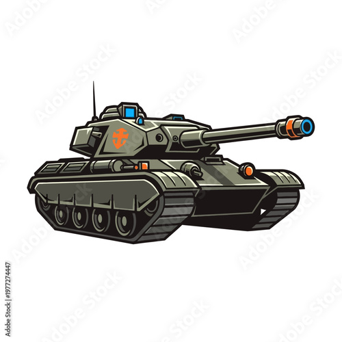 Cartoon Military Tank Illustration