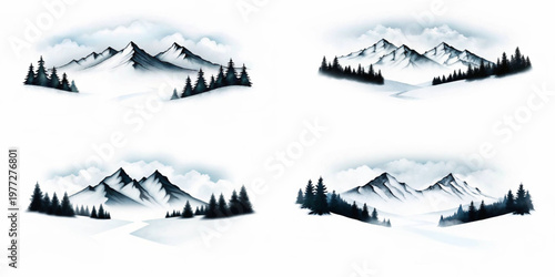 mountain landscape vector illustration