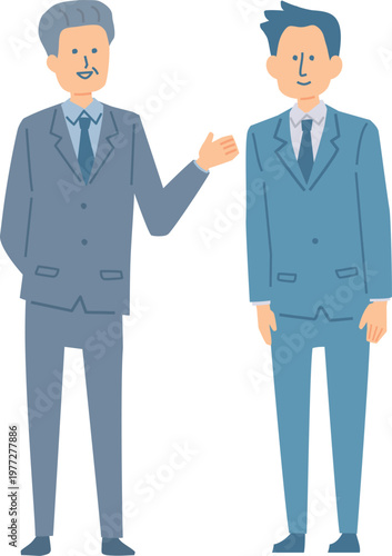 新人を紹介するビジネスマンのイラスト