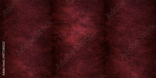 Vintage dark brown and red leather texture with a grunge aged surface design provides a rough material pattern for an old fabric backdrop and wallpaper