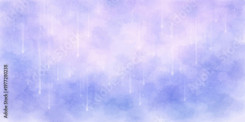 A magical abstract blue background features bright clouds and shining stars across a winter sky to create a heavenly nature design