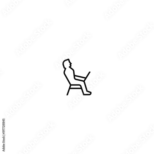Sitting man from two chairs, simple design, logo idea.