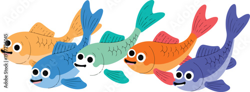 fish on blue background