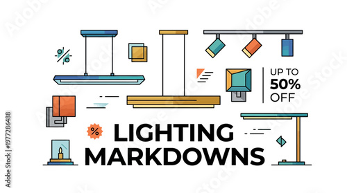 Lighting Markdowns Banner with Various Fixtures