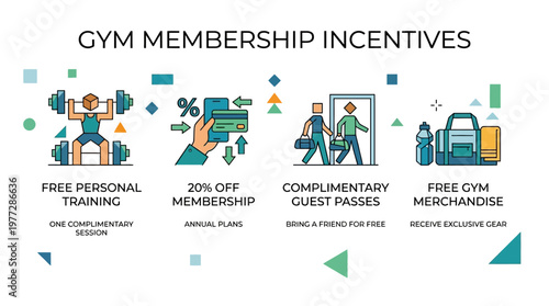 Gym Membership Incentives with Fitness Icons