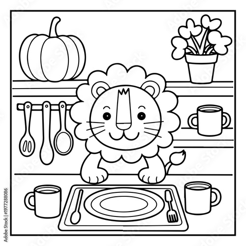 Cozy Routine Coloring Page for Kids
