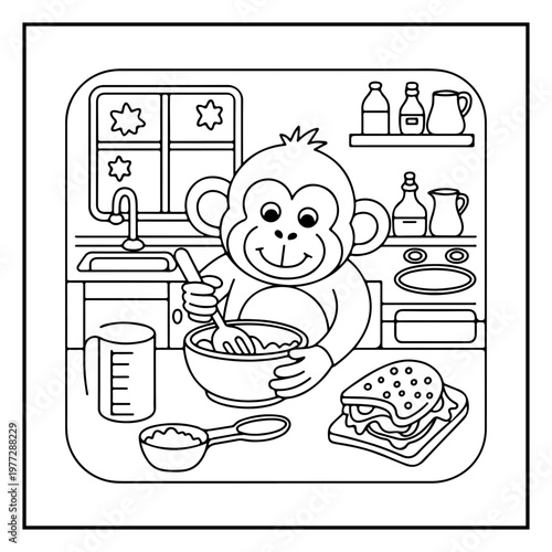 Cozy Routine Coloring Page for Kids