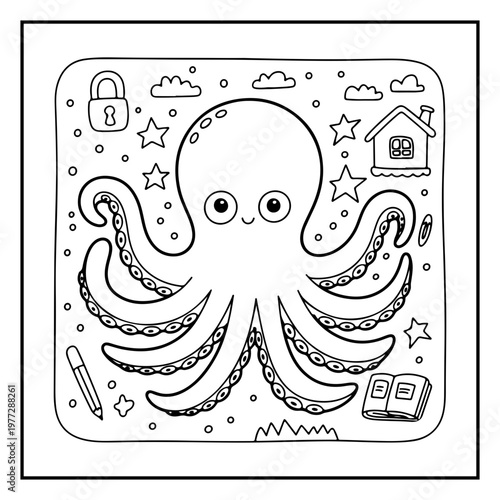 Cozy Routine Coloring Page for Kids