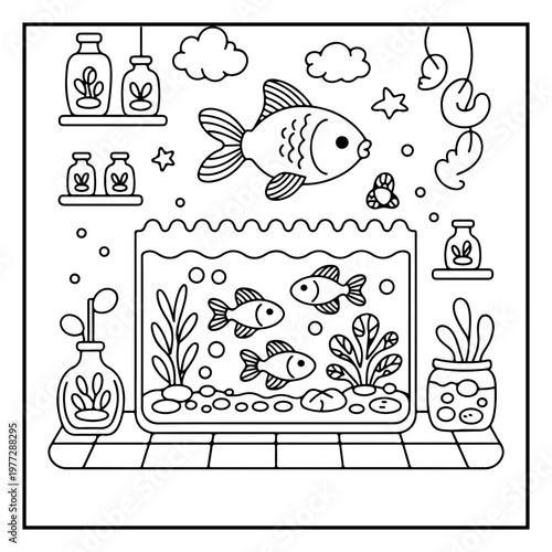 Cozy Routine Coloring Page for Kids