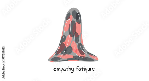 Mental health concept, empathy fatigue, burnout illustration, emotional exhaustion