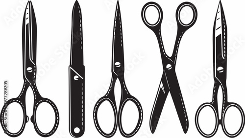 scissors silhouette vector illustration pack for cutting tools craft and design projects