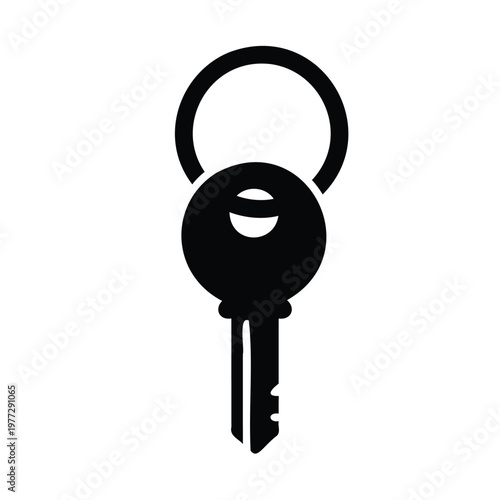 Key and Keyring Icon Silhouette key ring lock