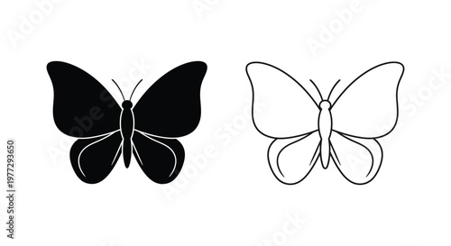 Elegant Butterfly Designs: Minimalist Art Templates Vector