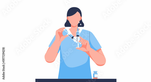Nurse Preparing Syringe for Injection.
