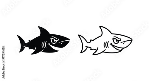 Great White Shark Vector Designs Stickers T-Shirt Vector