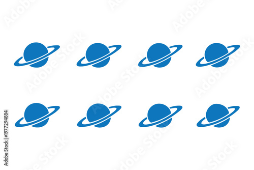 Planet Saturn with planetary ring icon silhouette vector illustration