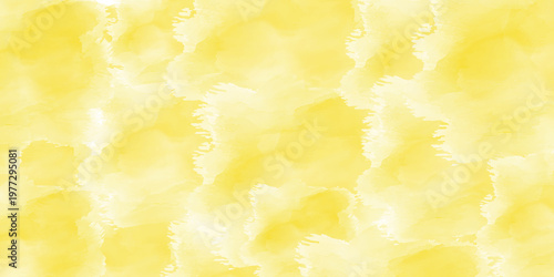 Vibrant Yellow Watercolor Background Texture with Soft Brush Strokes