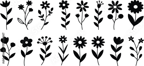 A set of vector illustrations in a simple children's style. Cute llamas in different poses. . Vector illustration