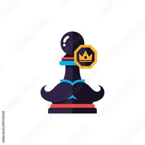 Chess King Piece Cartoon Style
