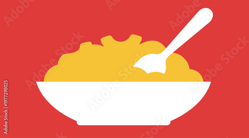 Graphic illustration of a bowl of cereal.