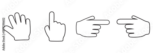 Hand click icon set. pointer icon vector. hand cursor icon